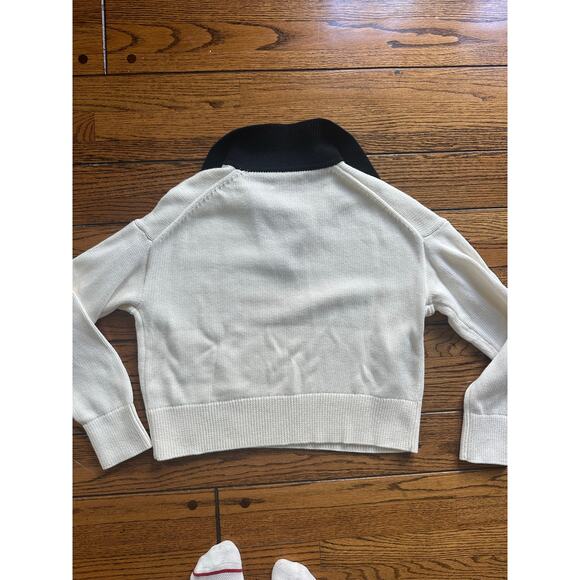 Velvet Lucie v-neck Sweater cream/black NWT X-Small - Picture 11 of 11